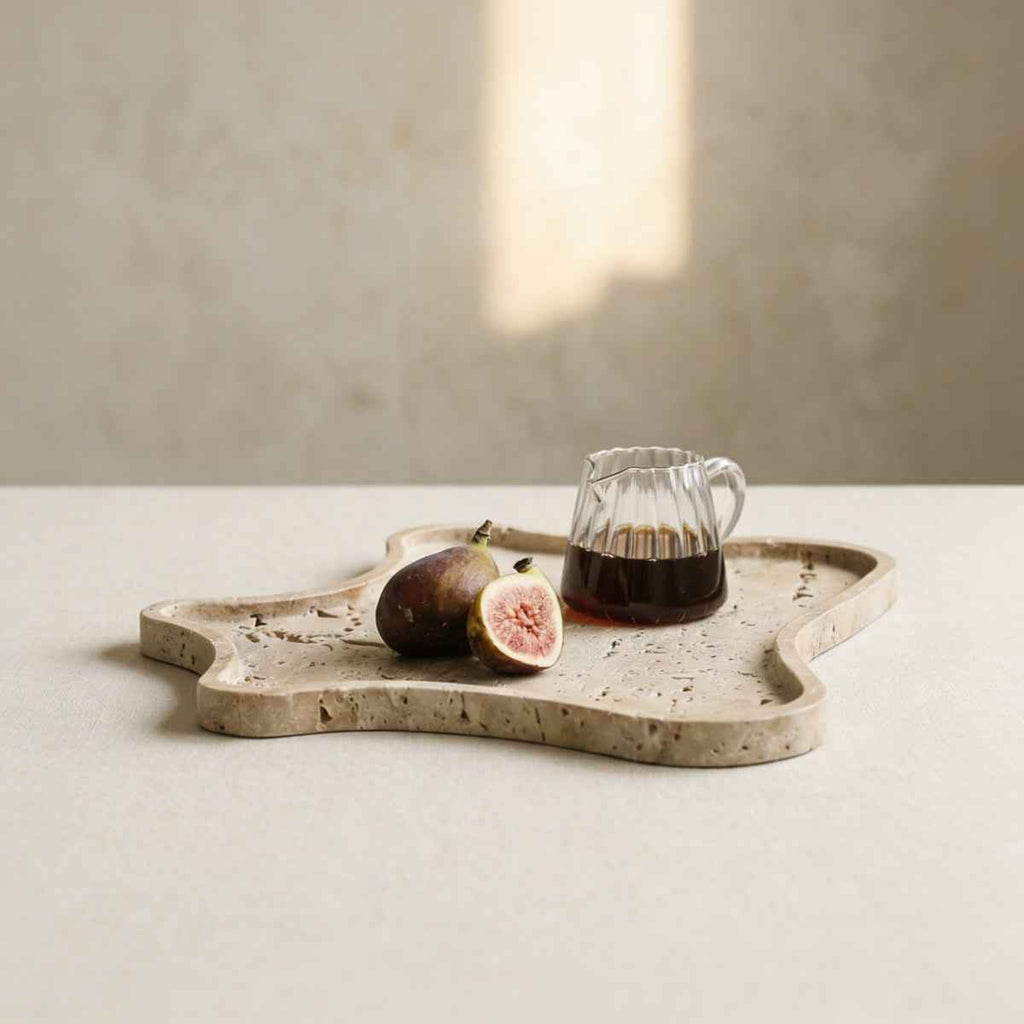 Oro Stone Tray | Rustic Irregular Design, Natural Ochre Color