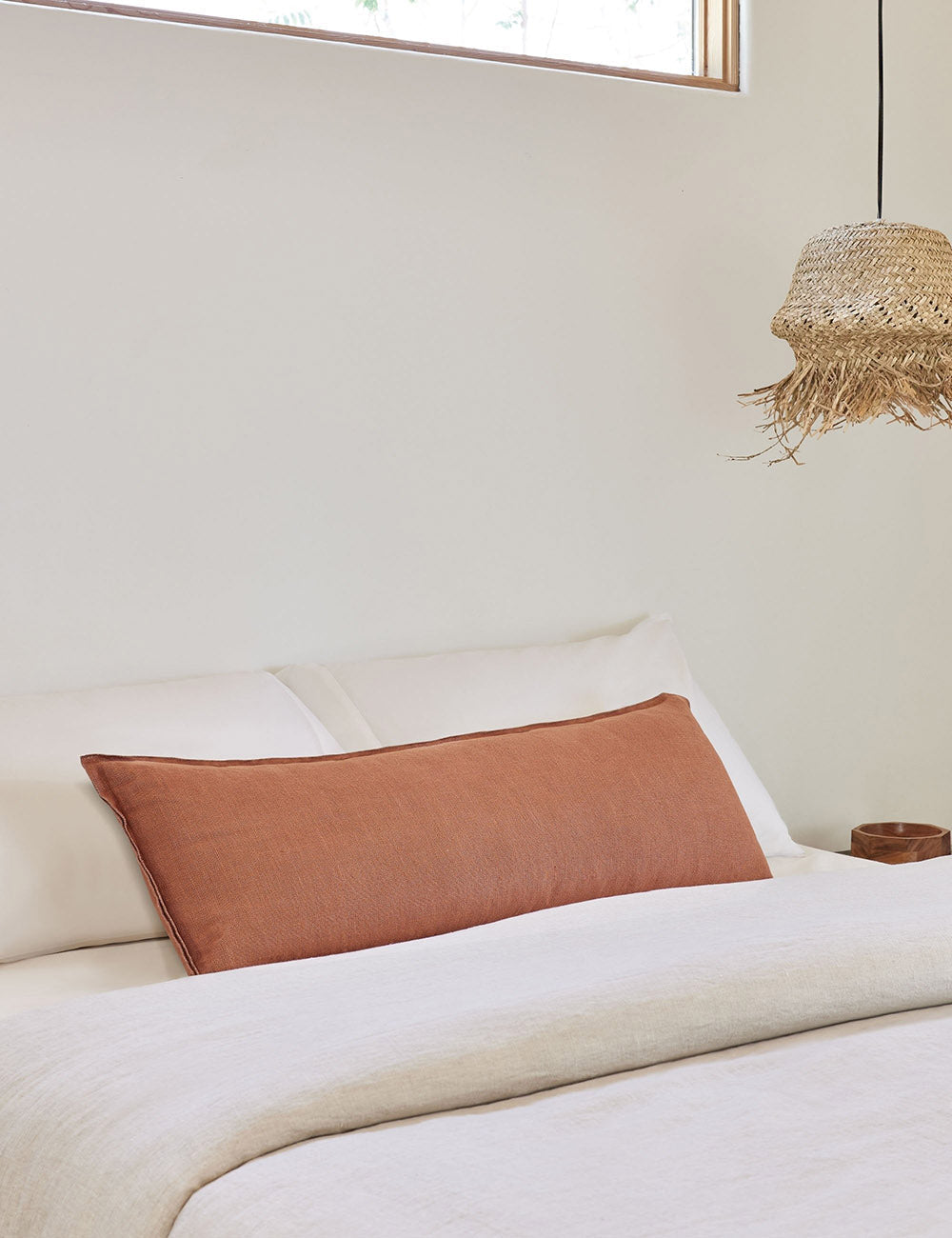 Luna Linen Lumbar Pillow | Superior Long Fiber Flax, Tonal Stitch Detail