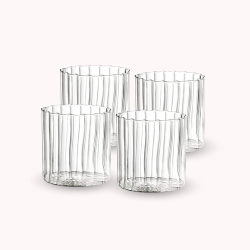 Bello Vertical Chic Glasses Set | Borosilicate, 180ml Capacity