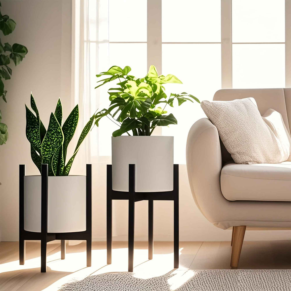 Bela Adjustable Metal Plant Stand | Rust-Resistant, Dual Height
