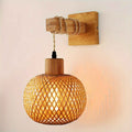 Bela Wall Sconce | Handwoven Rattan & Wood, Warm Ambient Light