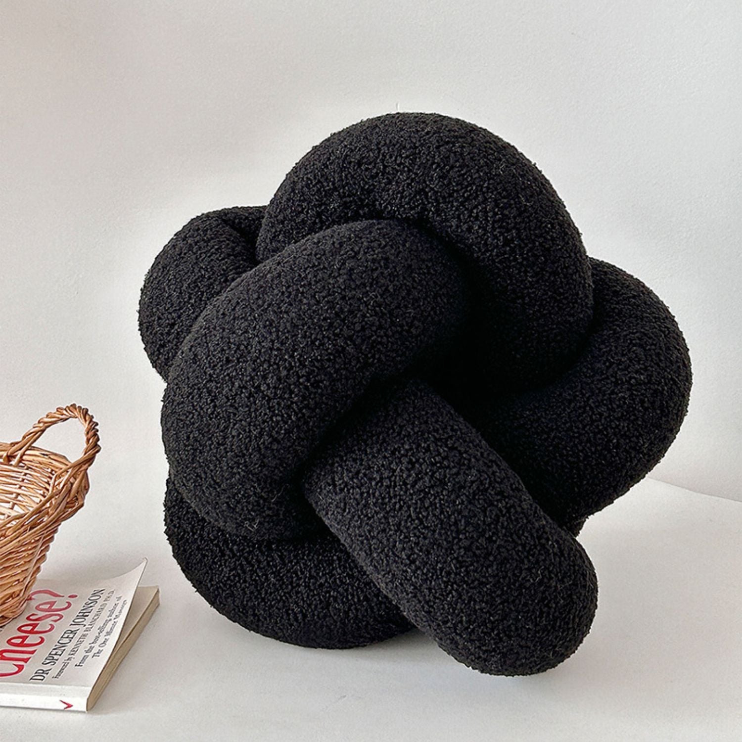 Bela Knot Cushion | Soft Bouclé Texture, 30 cm Diameter