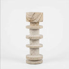 Bello Travertine Candelabrum | Five Rings, Natural Matte Finish