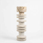 Bello Travertine Candelabrum | Classical Column Design, 32 cm