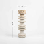 Bello Travertine Candelabrum | Classical Column Design, 32 cm