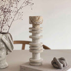 Bello Travertine Candelabrum | Classical Column Design, 32 cm
