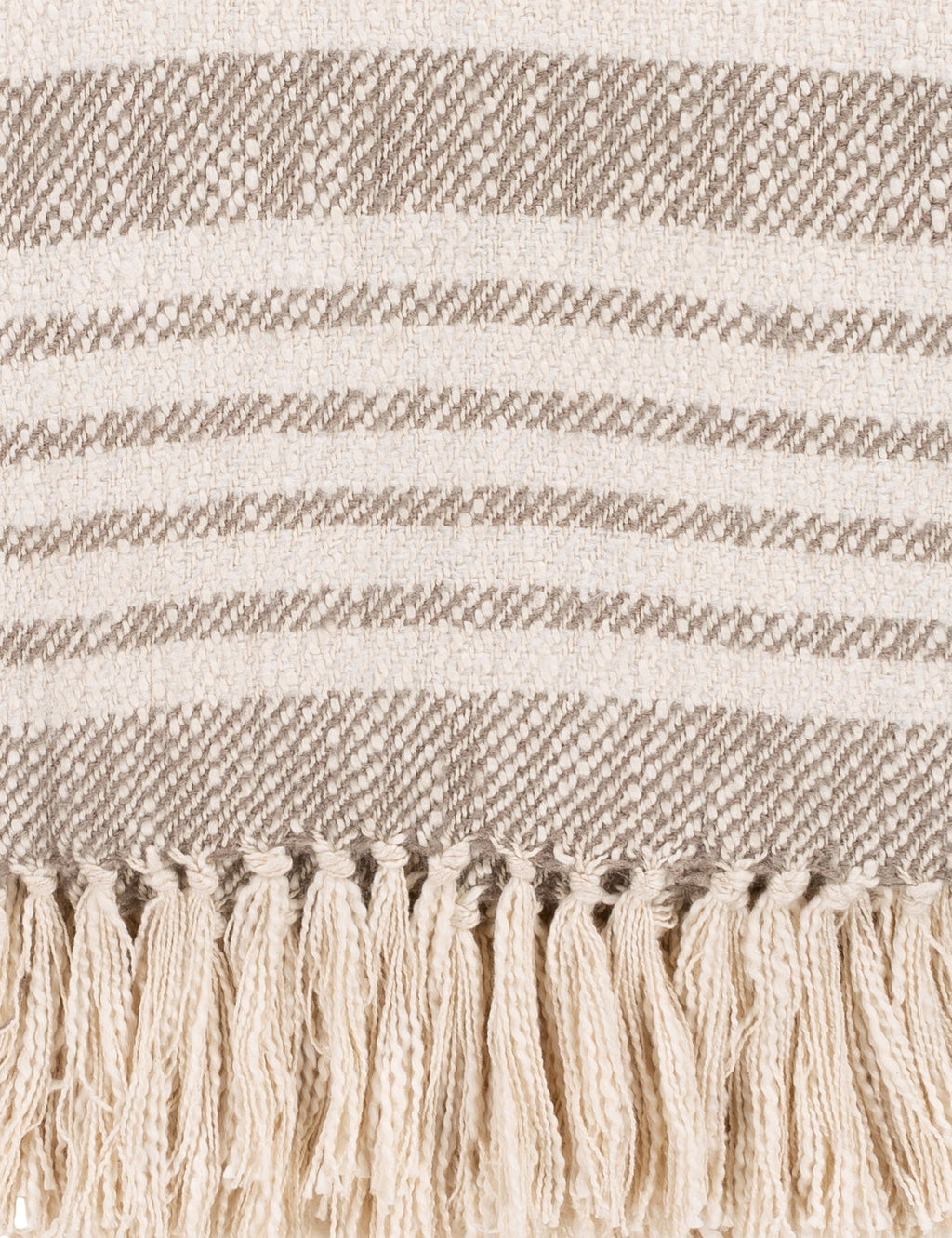 Elysian Throw Blanket | Two-Tone Stripe, Fringed Ends