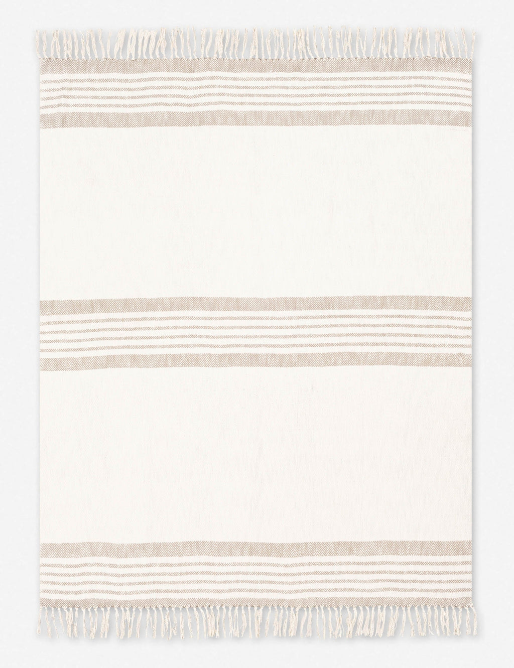 Elysian Throw Blanket | Two-Tone Stripe, Fringed Ends