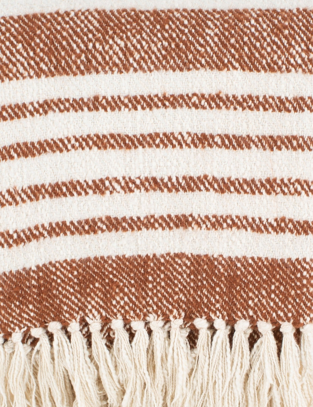 Elysian Throw Blanket | Two-Tone Stripe, Fringed Ends