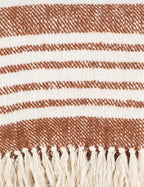 Elysian Throw Blanket | Two-Tone Stripe, Fringed Ends