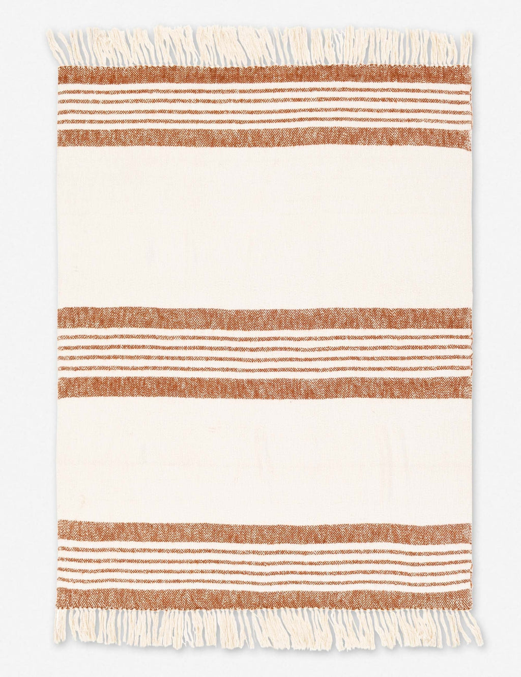 Elysian Throw Blanket | Two-Tone Stripe, Fringed Ends