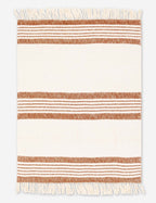 Elysian Throw Blanket | Two-Tone Stripe, Fringed Ends
