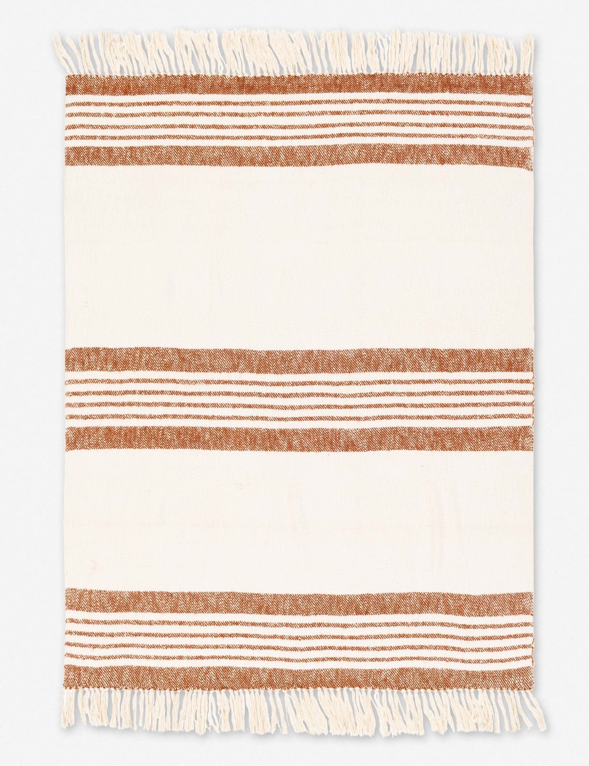 Elysian Throw Blanket | Two-Tone Stripe, Fringed Ends