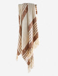 Elysian Throw Blanket | Two-Tone Stripe, Fringed Ends