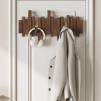 Modura Modern Wooden Coat Rack with Foldable Magnetic Wall Hooks