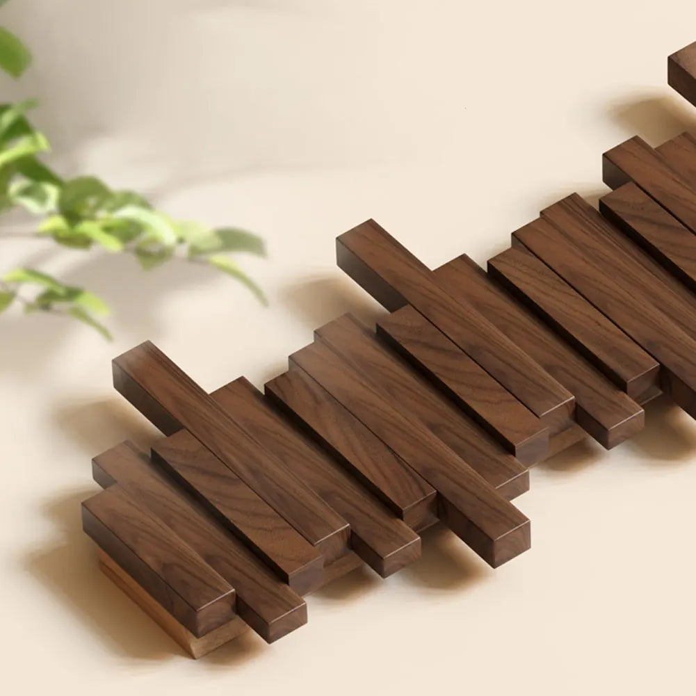 Modura Modern Wooden Coat Rack with Foldable Magnetic Wall Hooks
