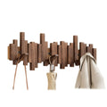 Modura Modern Wooden Coat Rack with Foldable Magnetic Wall Hooks