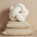 Bela Bouclé Knot Cushion | Soft Lamb-Like Texture, Elegant Nude
