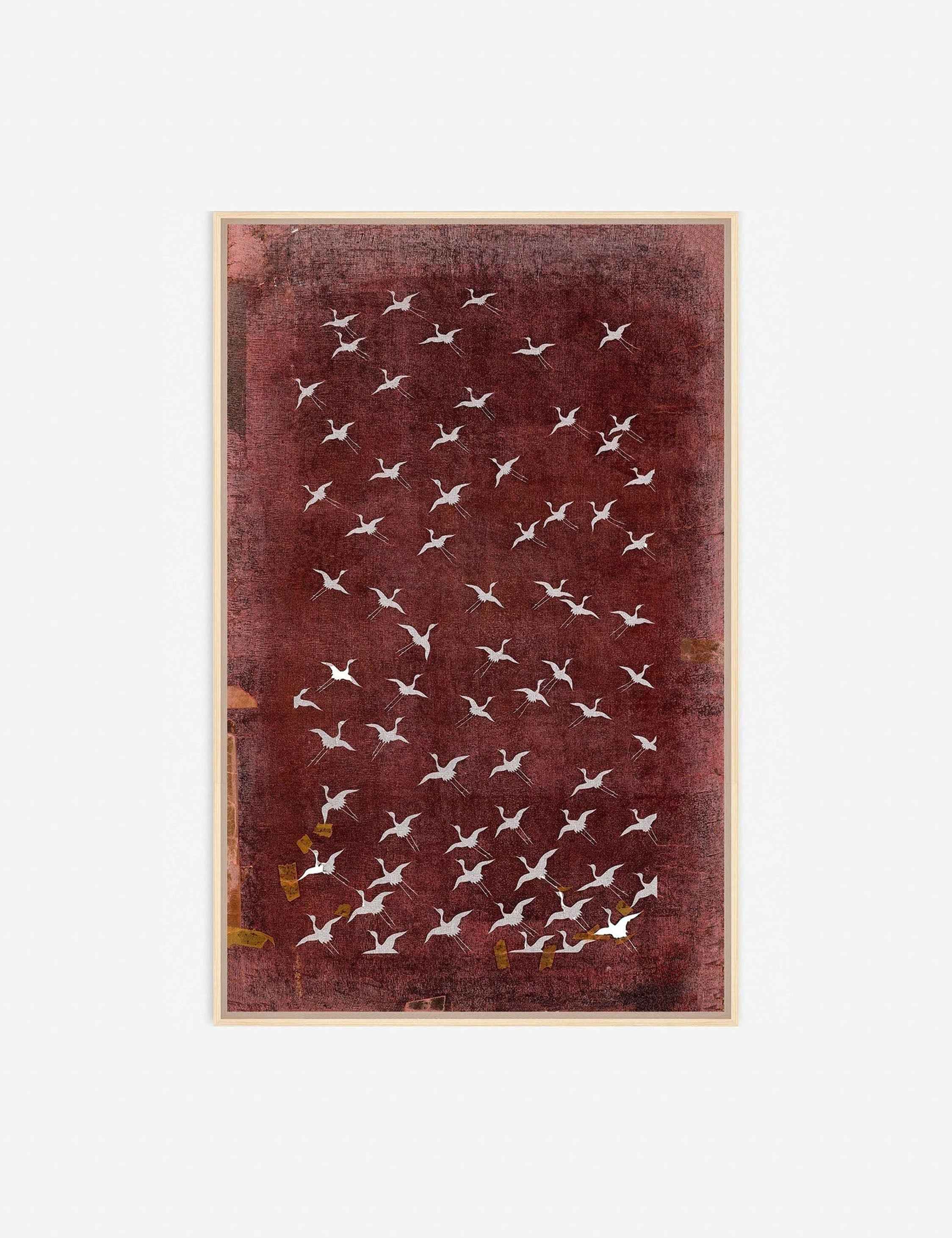 Crescendo Wall Art | 1930s Kimono Crane Stencil Design