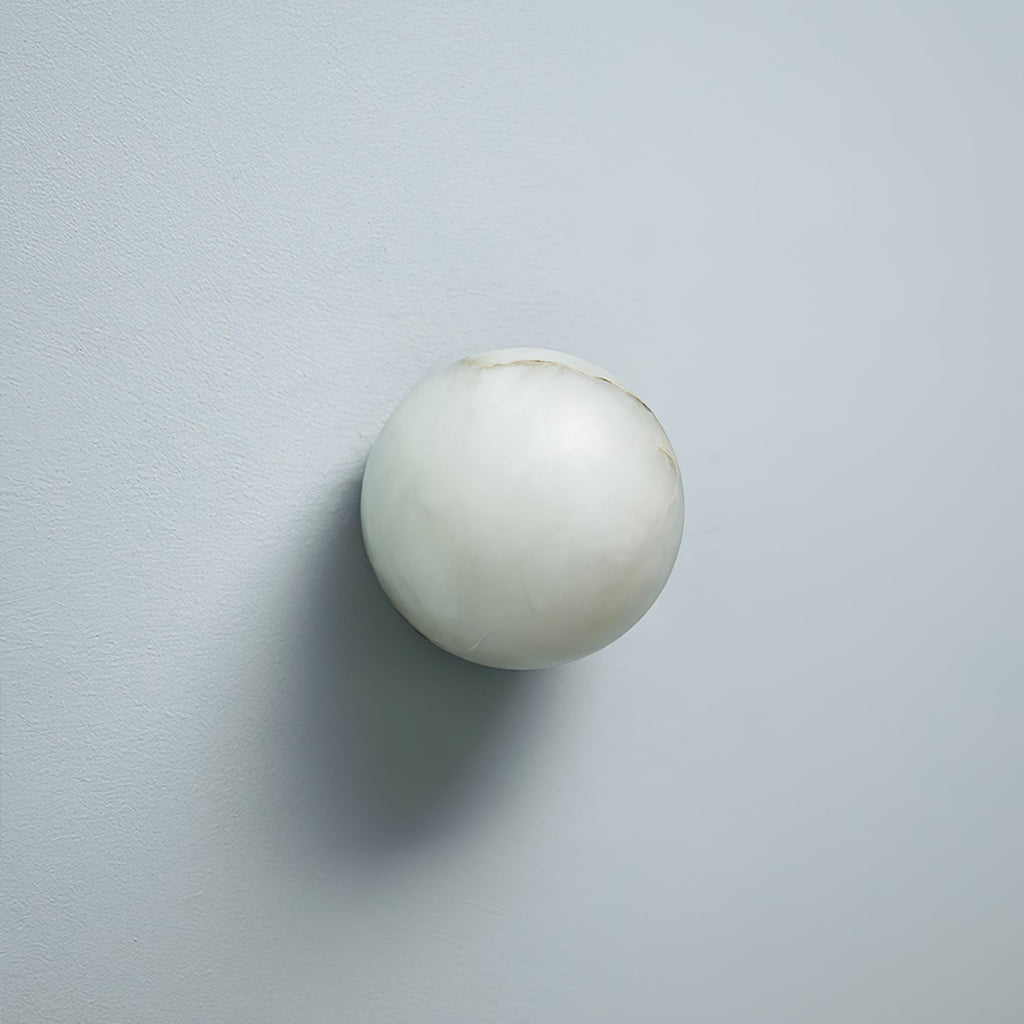 Japandi Marble Orb Wall Sconce LED 1-Light