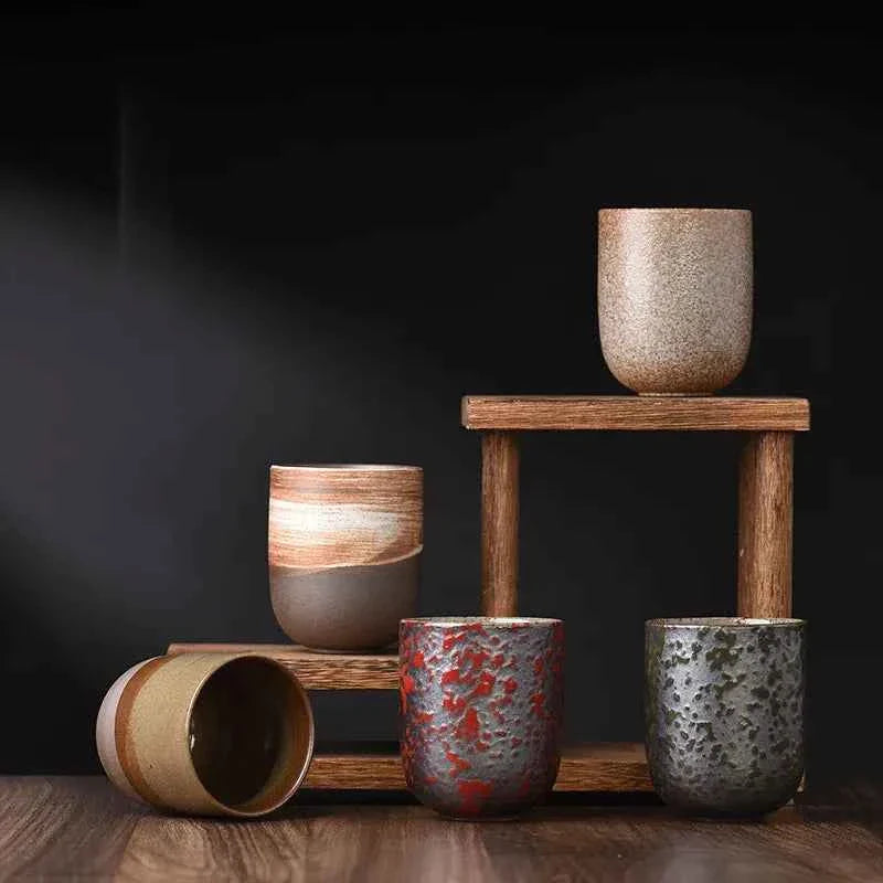 Bamboo Yunomi Cup | Handcrafted Stoneware, 150ml