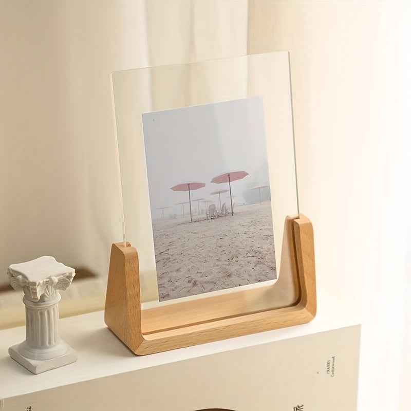 Bela U-Shaped Photo Frame | Solid Wood & Acrylic, Minimalist Display