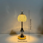 Cielo Crystal Touch Table Lamp | Rechargeable LED, Polished Gold