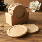 Bamboo Coaster Set | Minimalistisch, Walnoot of Beuken Hout
