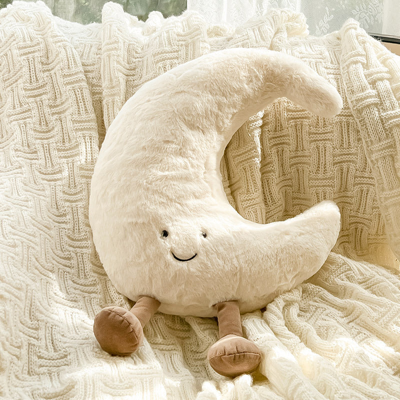 Sun and Moon Plush Pillow – Soft Velvet Cushion for Bedroom & Nursery Decor