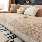 Cotton Velvet Quilted Sofa Cover Non Slip Backing Indoor Furniture Cover