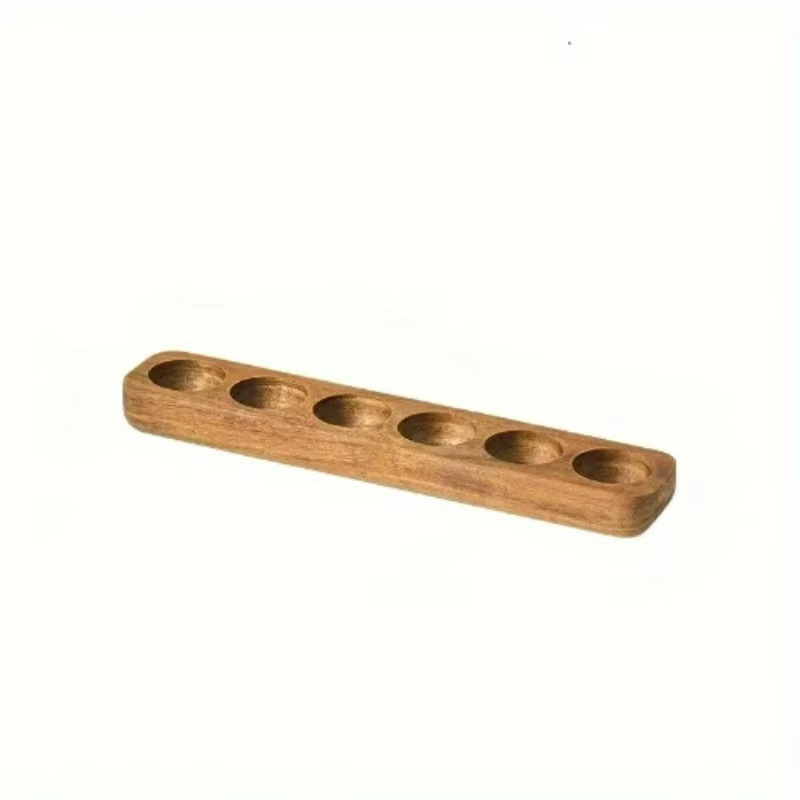Egg Container Wooden Acacia Natural Finish Kitchen Storage Egg Tray Holder