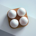 Egg Container Wooden Acacia Natural Finish Kitchen Storage Egg Tray Holder