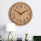 Wall Clock Wood Plastic Silent Battery Operated