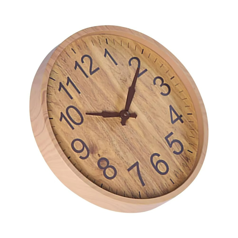 Wall Clock Wood Plastic Silent Battery Operated