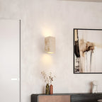 Minimalist Travertine Stone Square Outdoor Wall Light LED 1-Light