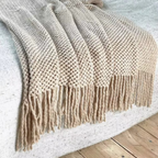 Knit Throw Blanket 100% Acrylic Fiber Soft Textured Sofa or Bed Throw