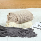 Knit Throw Blanket 100% Acrylic Fiber Soft Textured Sofa or Bed Throw