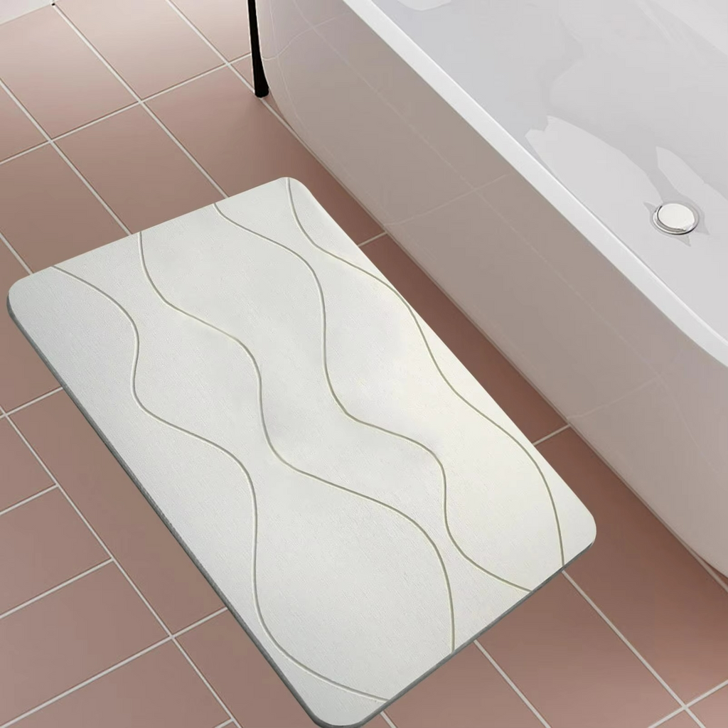 Bath Mat Soft Absorbent Fabric Non Slip Bathroom Rug