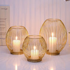 Candle Holder Geometric Wireframe Pillar Candle Stand