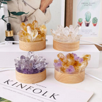Lamp Quartz Tourmaline 30 Level Adjustable Light Crystal Ambient Table Lamp