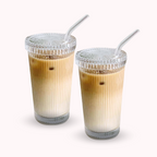 Belo Glass Set | 380ml with Lid and Straw, Durable Design