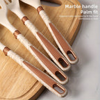 Velmoron - Silicone Kitchen Utensil Set With Wooden Handles