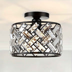 Bela Crystal Semi Flush Mount Ceiling Light | Elegant Metal Frame