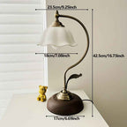 Bela Vintage Table Lamp | Antique Brass, USB Powered Floral Shade