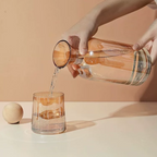 Bela Glass Decanter Set | Borosilicate with 4 Amber Whisky Glasses