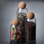 Bela Glass Container Set | Natural Cork Lids, 3 Sizes