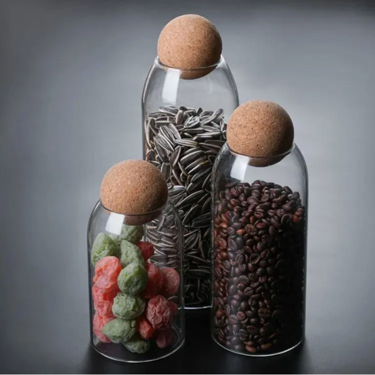 Bela Glass Container Set | Natural Cork Lids, 3 Sizes