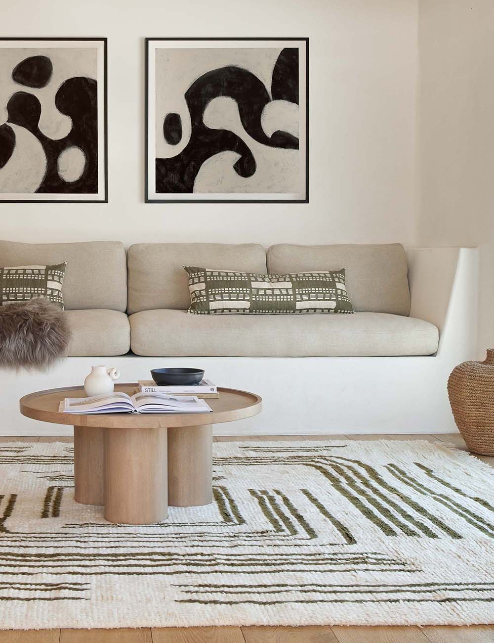 Sage Mosaic Pillow | Rich Green, Textured Design