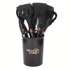Velmoron - Silicone Kitchen Utensil Set With Wooden Handles
