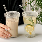 Belo Glass Set | 380ml with Lid and Straw, Durable Design